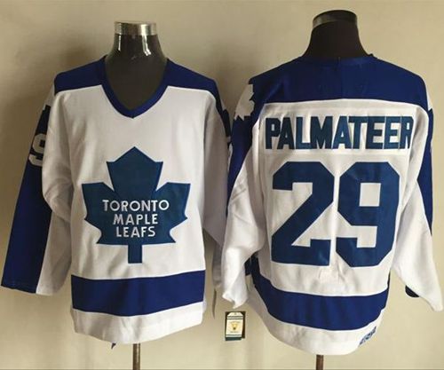 Maple Leafs #29 Mike Palmateer White/Blue CCM Throwback Stitched NHL Jersey - Click Image to Close